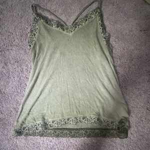 green lace tank top